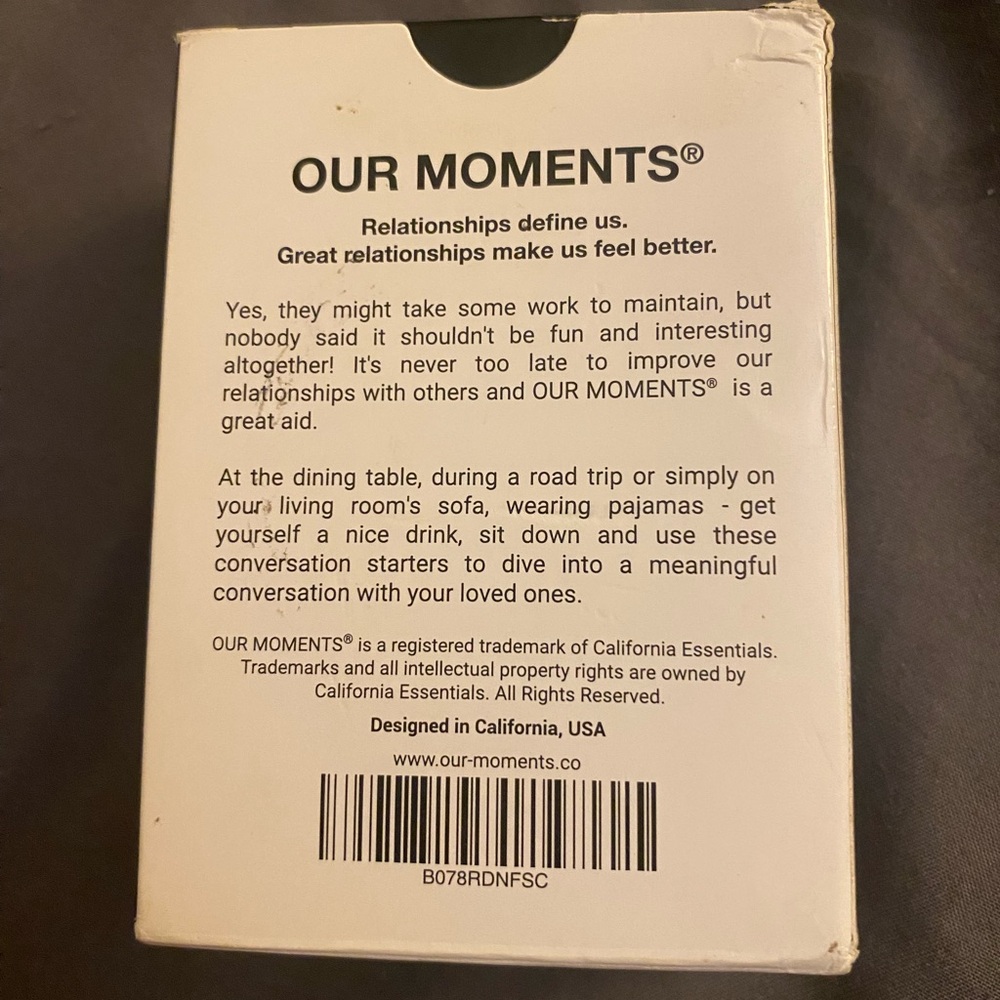 Our moments couple conversation cards